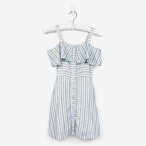 J.O.A. Cold Shoulder Mini Dress Size XS Cotton Coastal Nautical Soft Girl Summer